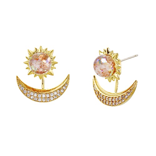 Sun&amp;Moon Snowball Earrings