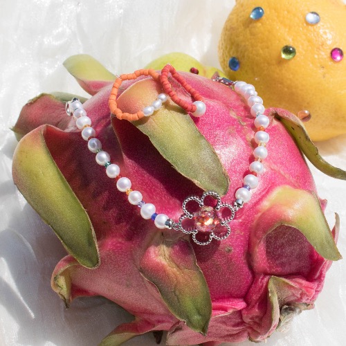 Beads&amp;Pearl Bracelet, Ring SET