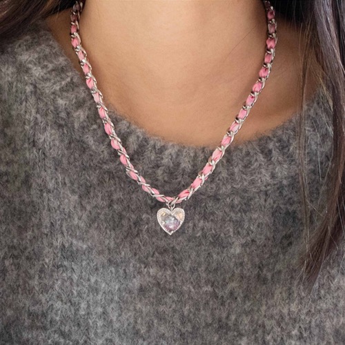 Heart Ribbon Chain Necklace